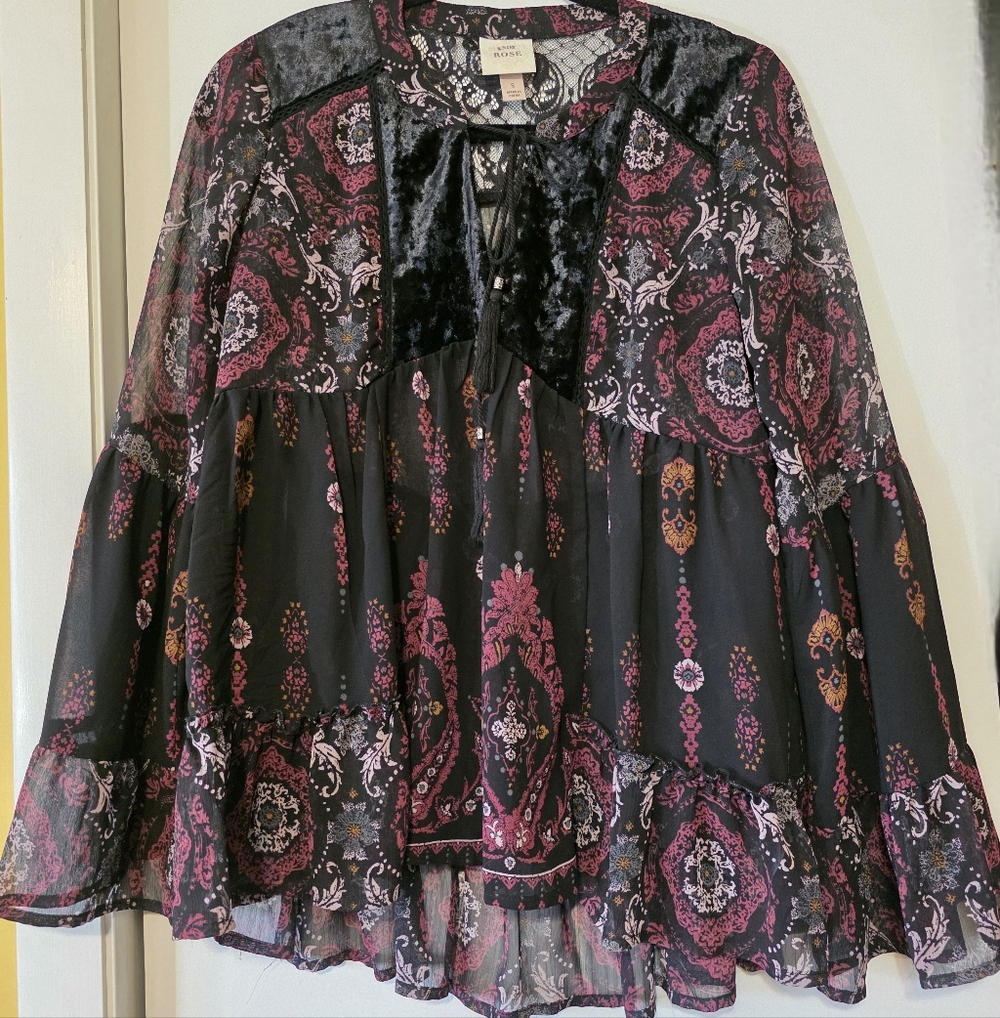 Sheer Long Sleeve Blouse